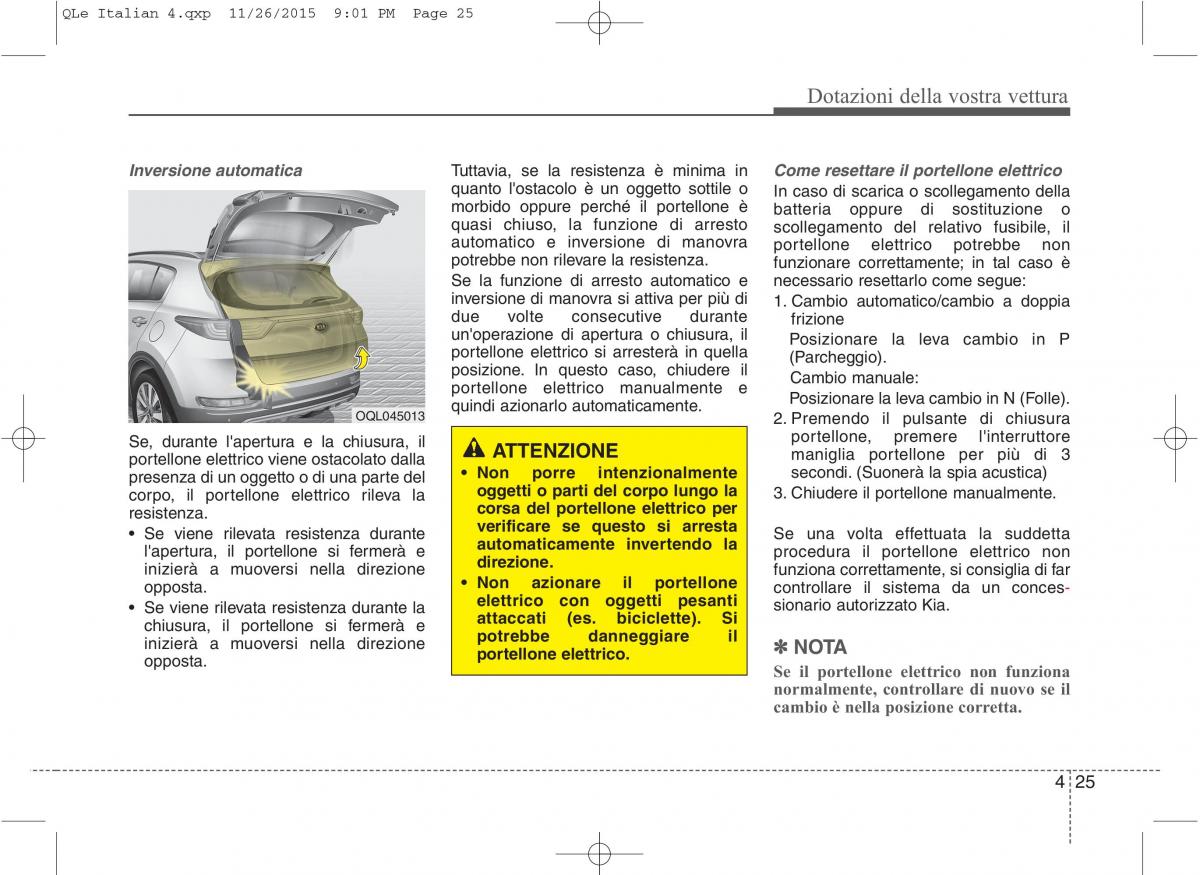 KIA Sportage IV manuale del proprietario / page 116