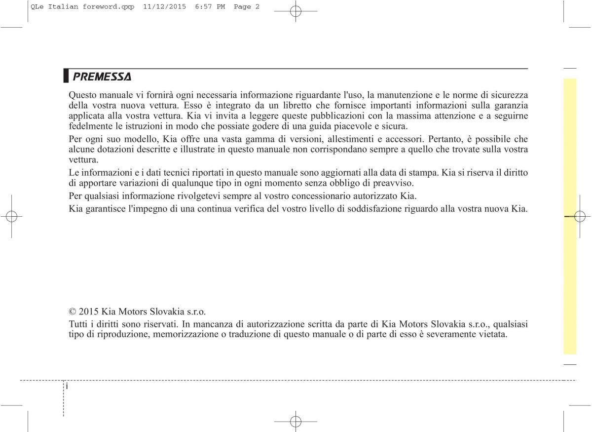 KIA Sportage IV manuale del proprietario / page 2