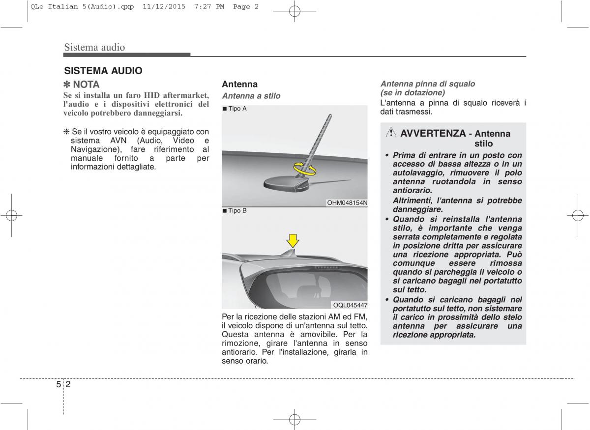 KIA Sportage IV manuale del proprietario / page 286