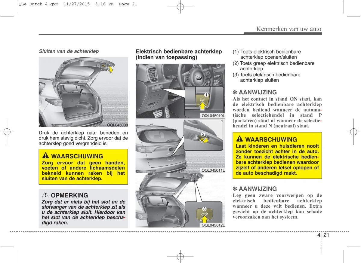 KIA Sportage IV handleiding / page 112