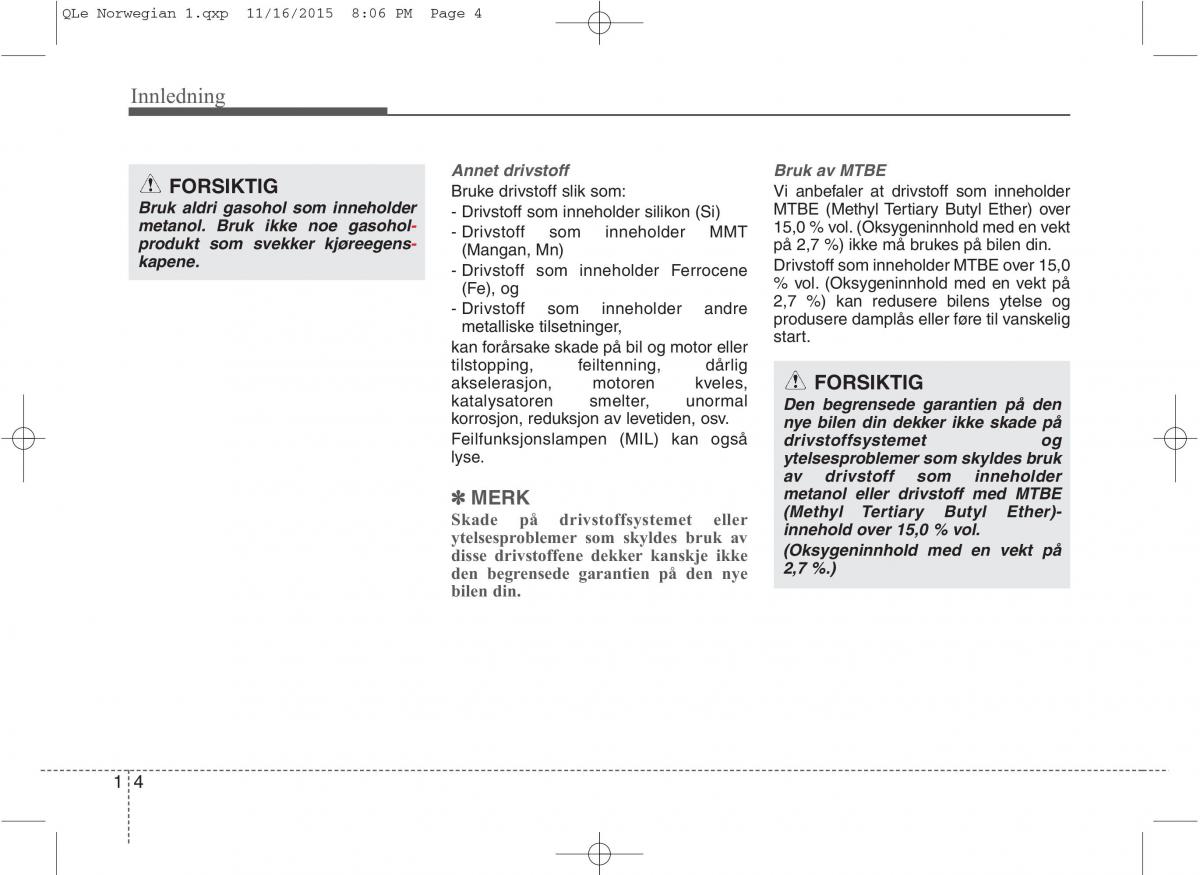 KIA Sportage IV bruksanvisningen / page 7