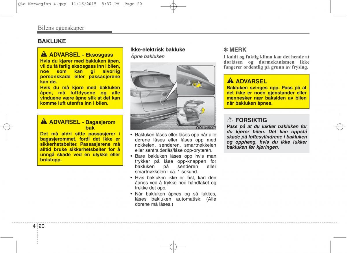 KIA Sportage IV bruksanvisningen / page 105