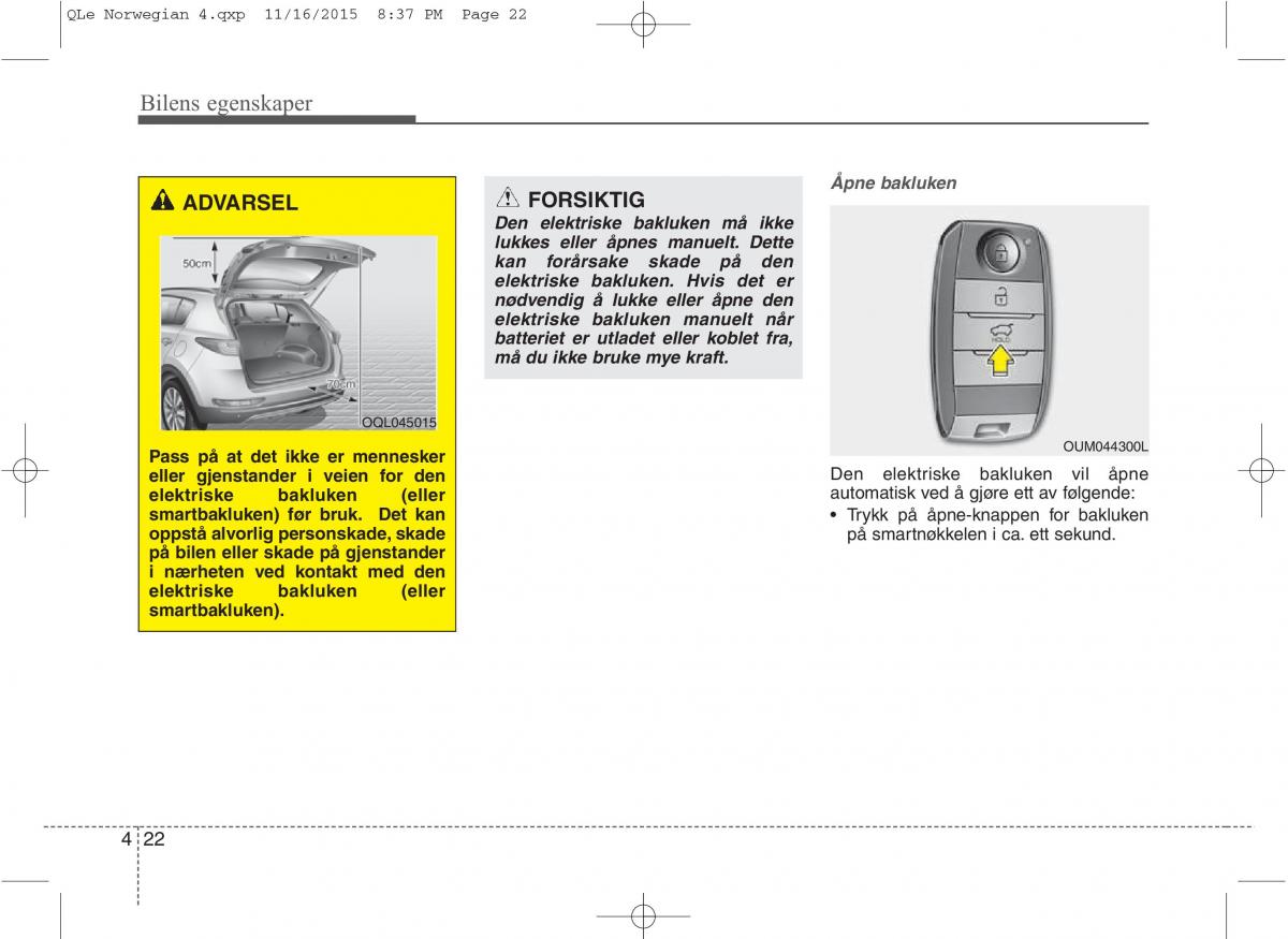 KIA Sportage IV bruksanvisningen / page 107