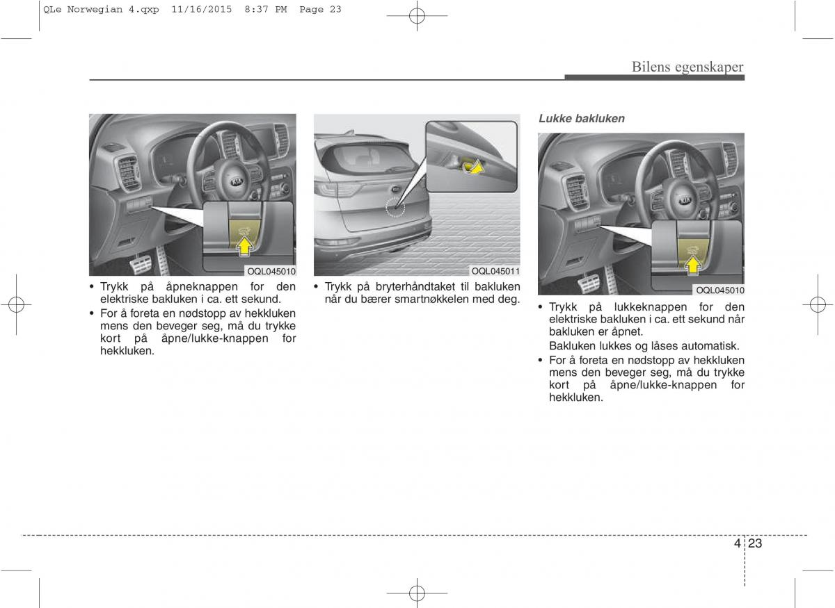 KIA Sportage IV bruksanvisningen / page 108