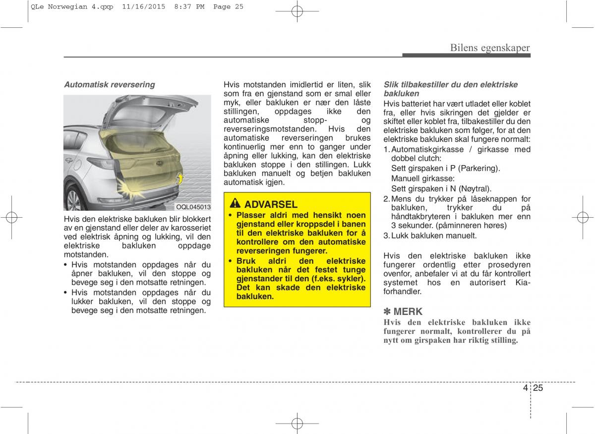 KIA Sportage IV bruksanvisningen / page 110