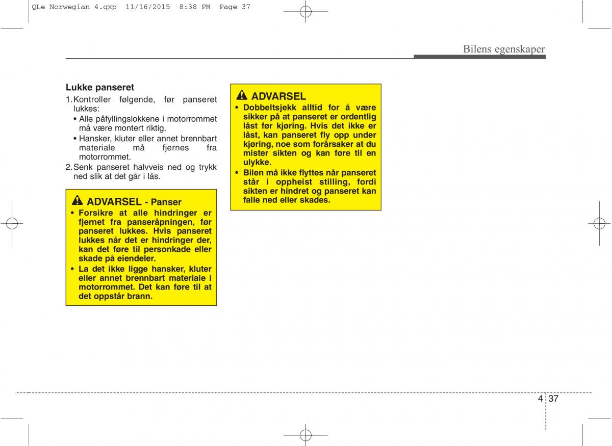 KIA Sportage IV bruksanvisningen / page 122