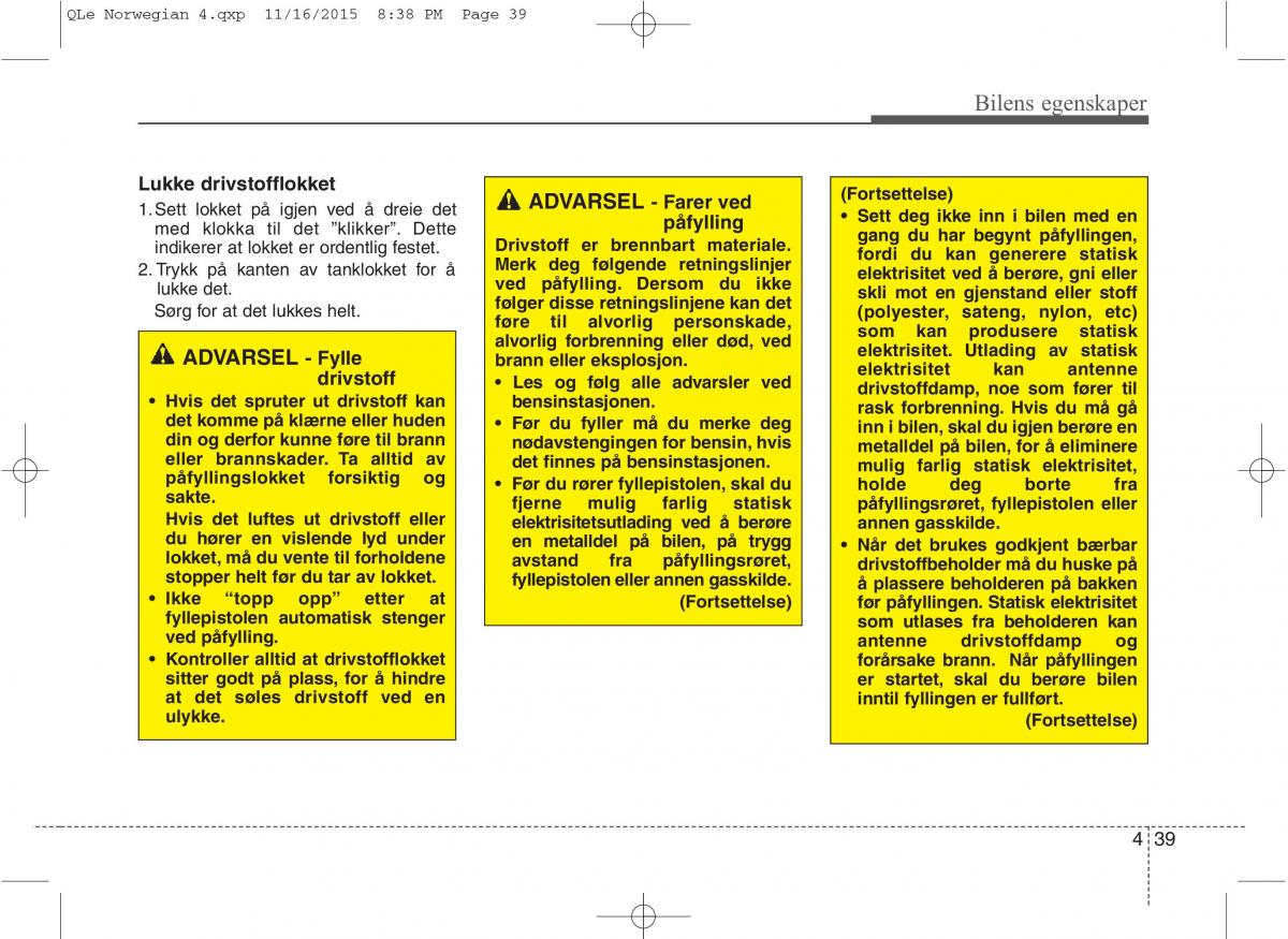 KIA Sportage IV bruksanvisningen / page 124