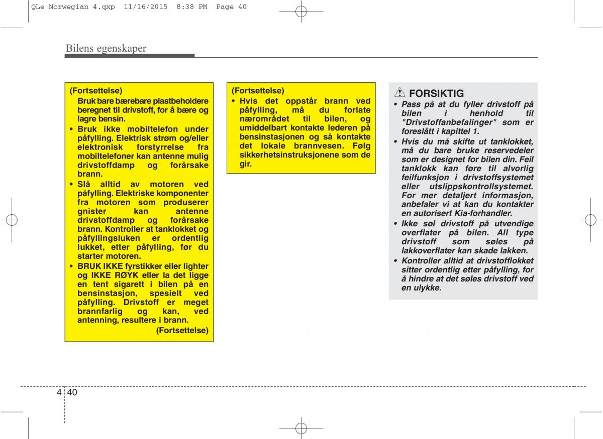 KIA Sportage IV bruksanvisningen / page 125