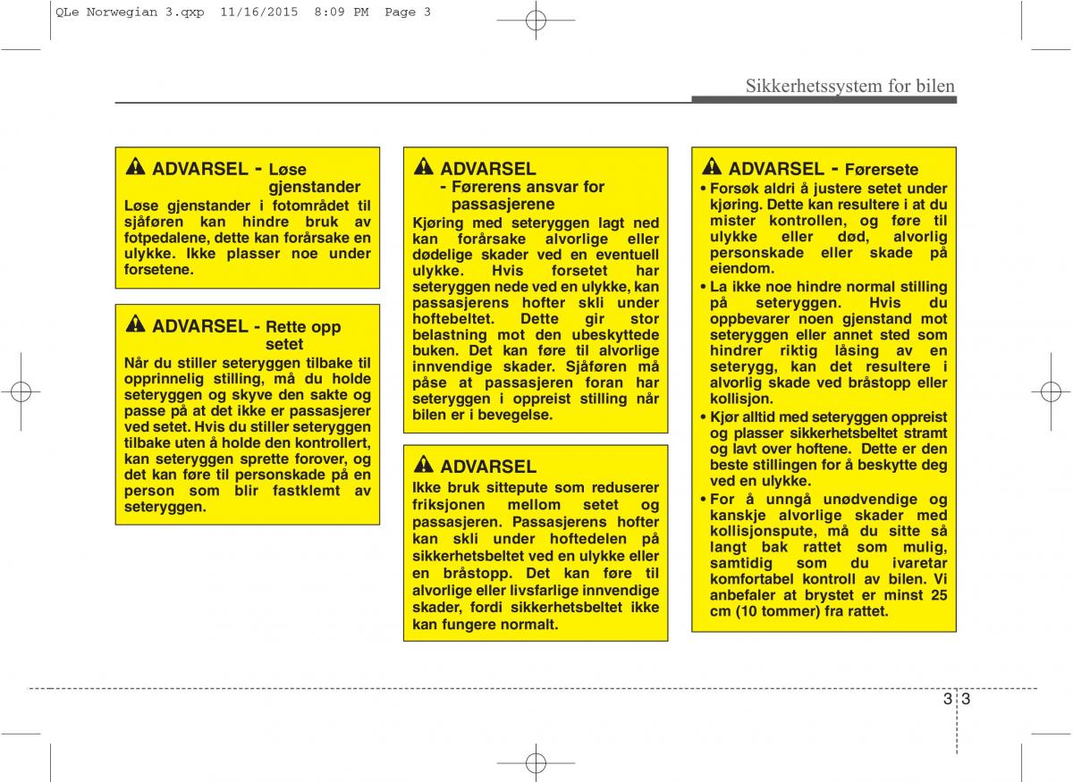 KIA Sportage IV bruksanvisningen / page 20