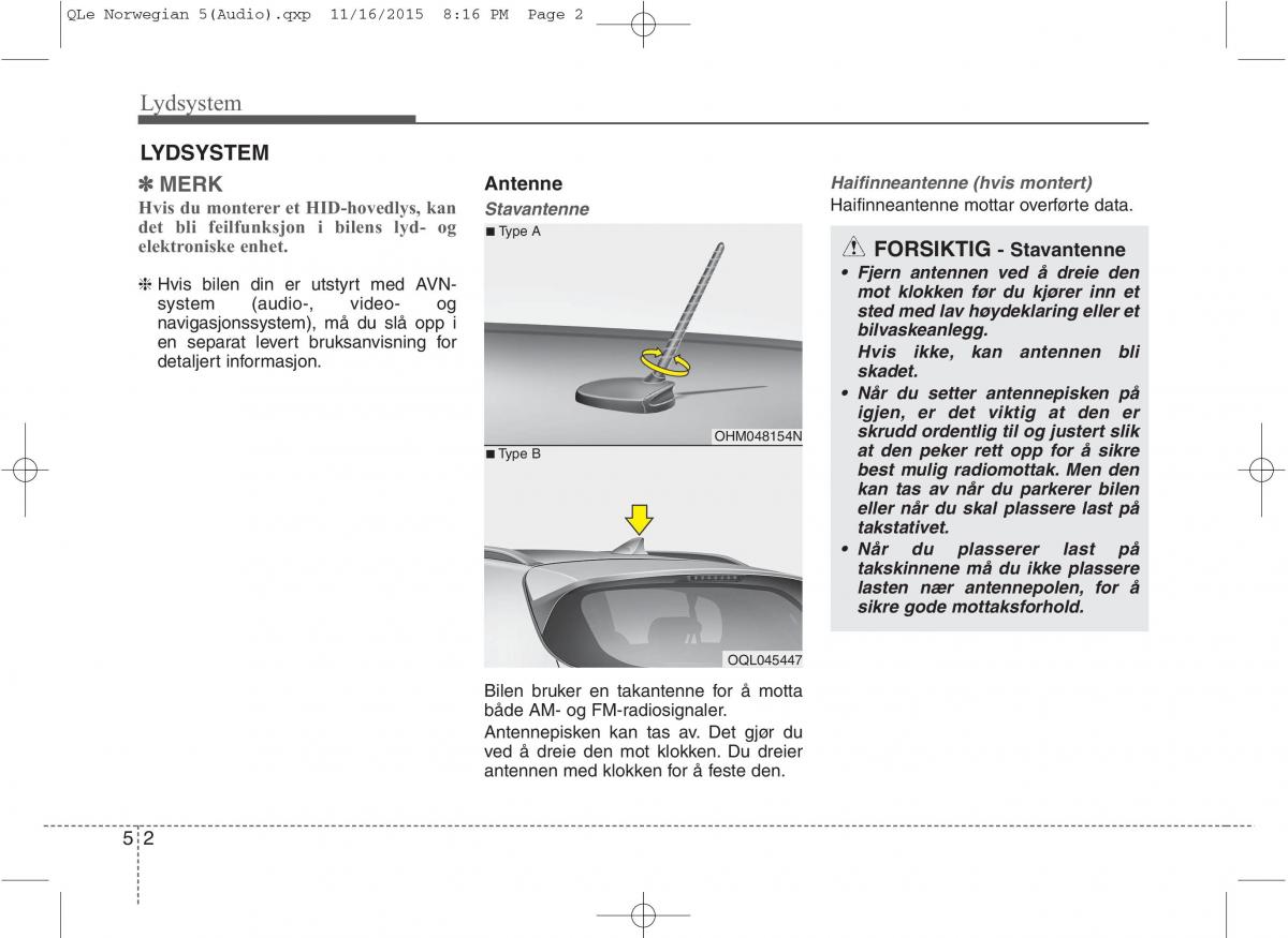 KIA Sportage IV bruksanvisningen / page 277