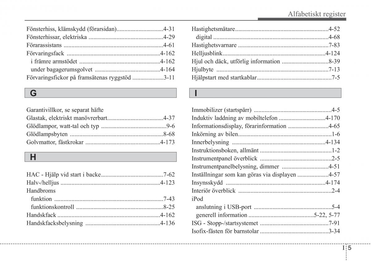 KIA Sportage IV instruktionsbok / page 8