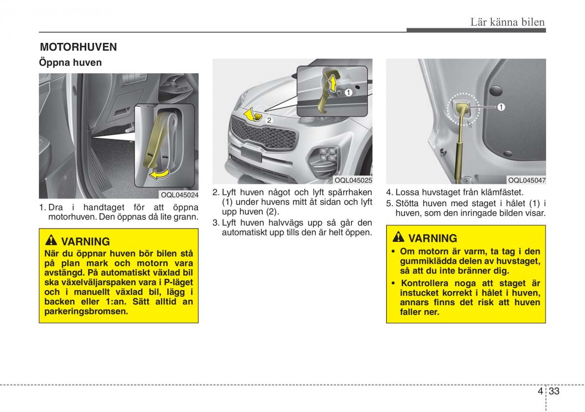 KIA Sportage IV instruktionsbok / page 123