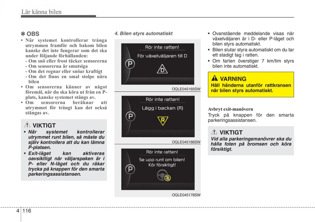 KIA Sportage IV instruktionsbok / page 206