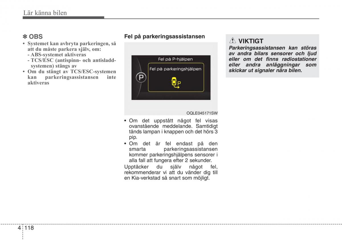 KIA Sportage IV instruktionsbok / page 208