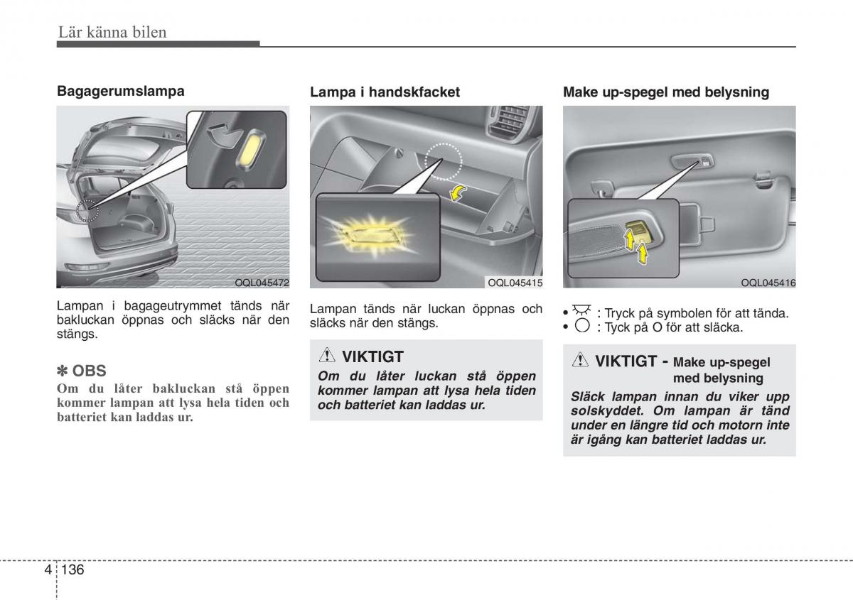 KIA Sportage IV instruktionsbok / page 226