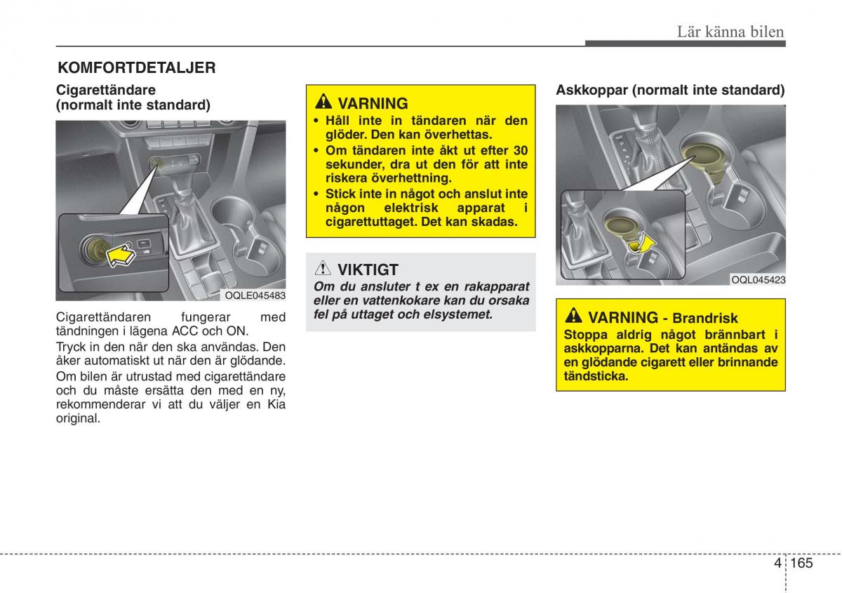 KIA Sportage IV instruktionsbok / page 255