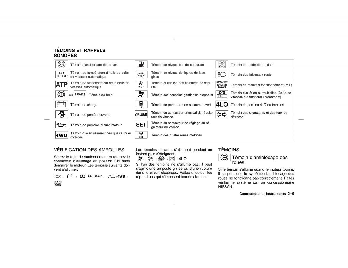 Nissan Pathfinder II 2 R50 manuel du proprietaire / page 64