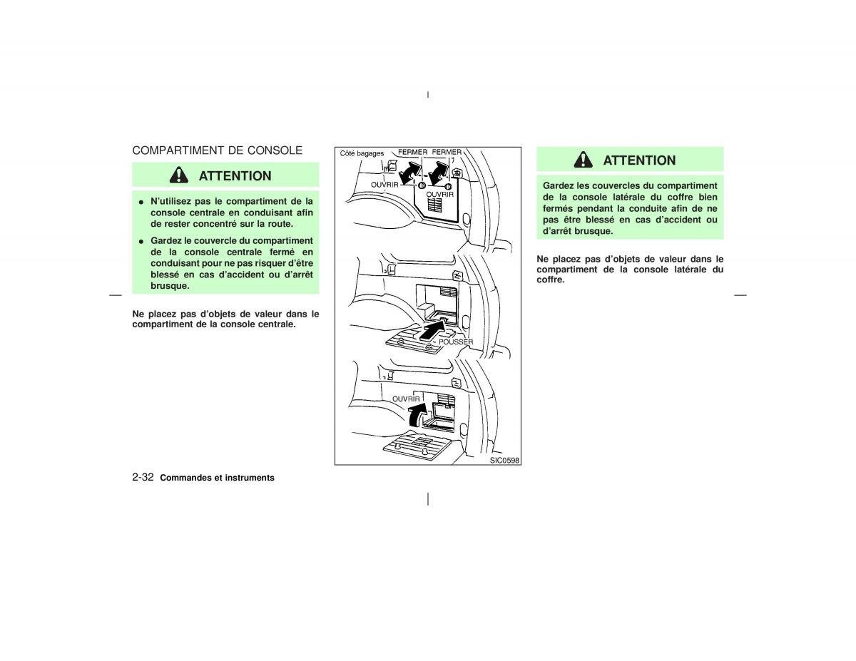 Nissan Pathfinder II 2 R50 manuel du proprietaire / page 87