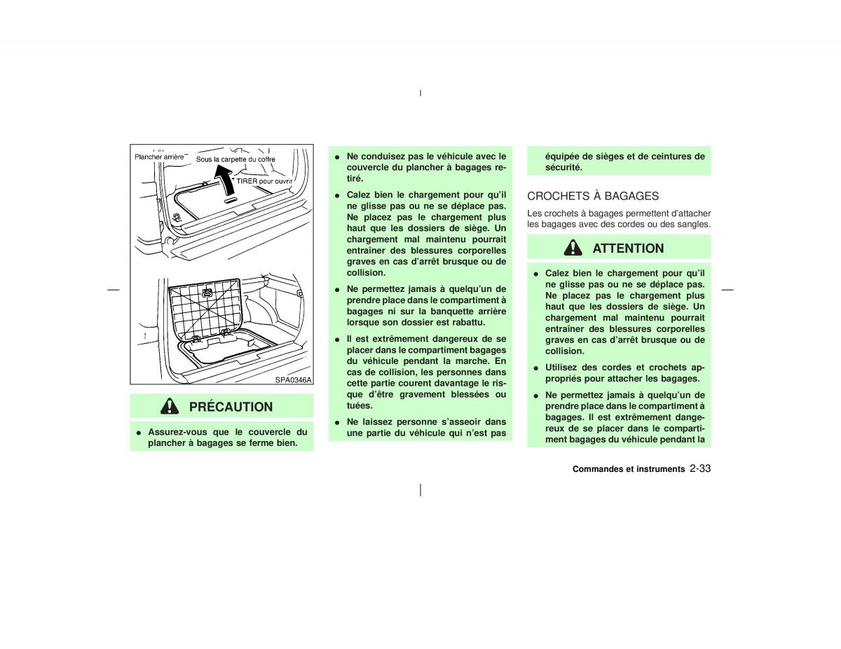 Nissan Pathfinder II 2 R50 manuel du proprietaire / page 88