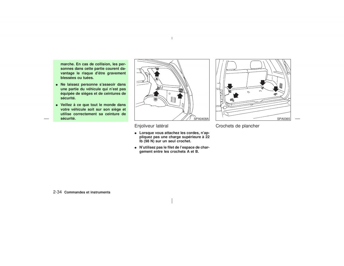 Nissan Pathfinder II 2 R50 manuel du proprietaire / page 89