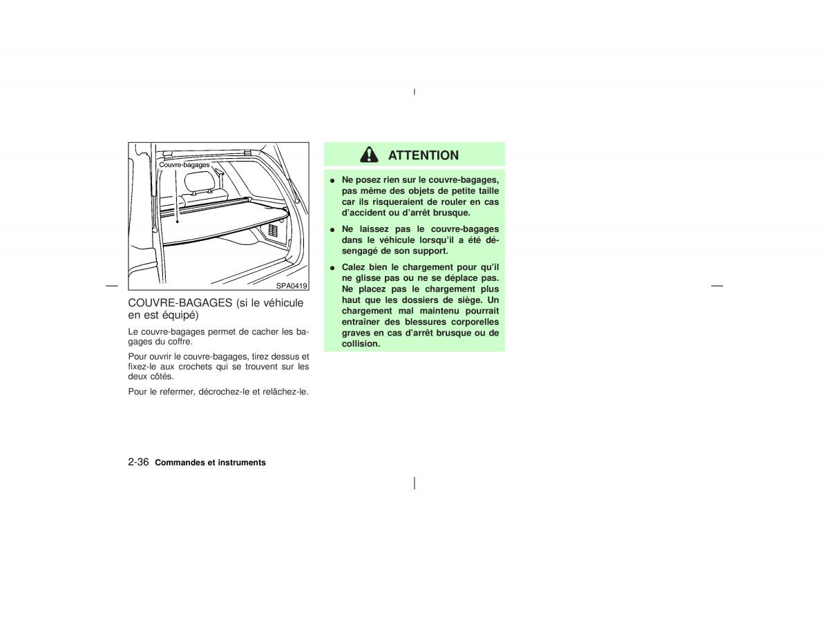 Nissan Pathfinder II 2 R50 manuel du proprietaire / page 91