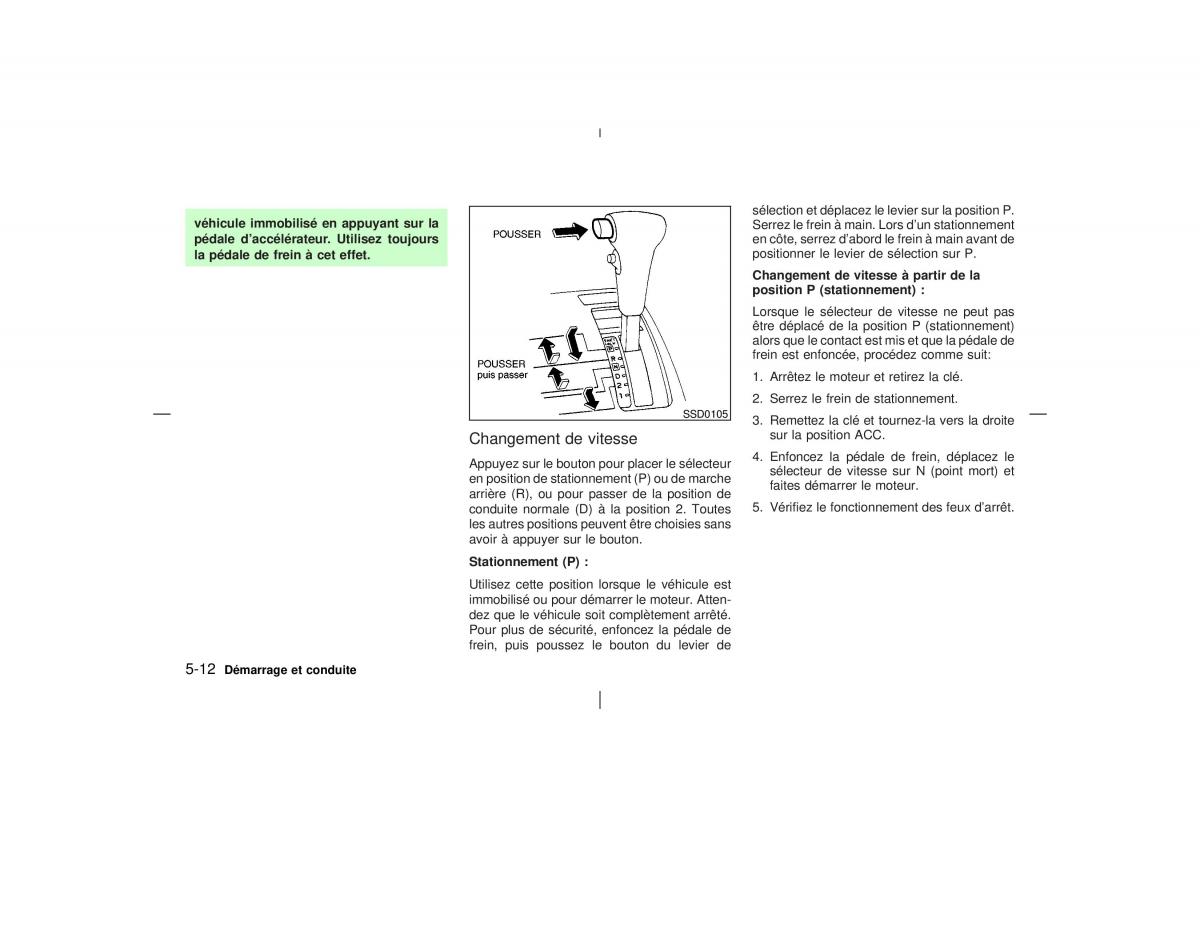 Nissan Pathfinder II 2 R50 manuel du proprietaire / page 171