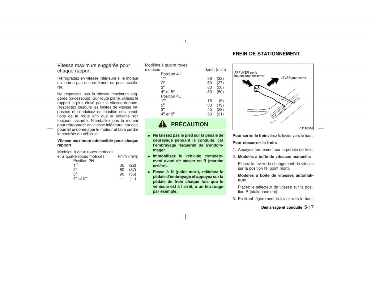 Nissan Pathfinder II 2 R50 manuel du proprietaire / page 176