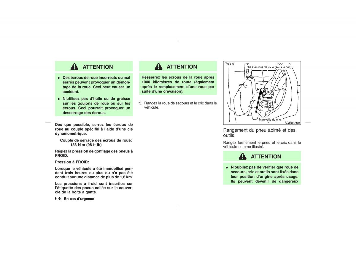 Nissan Pathfinder II 2 R50 manuel du proprietaire / page 207