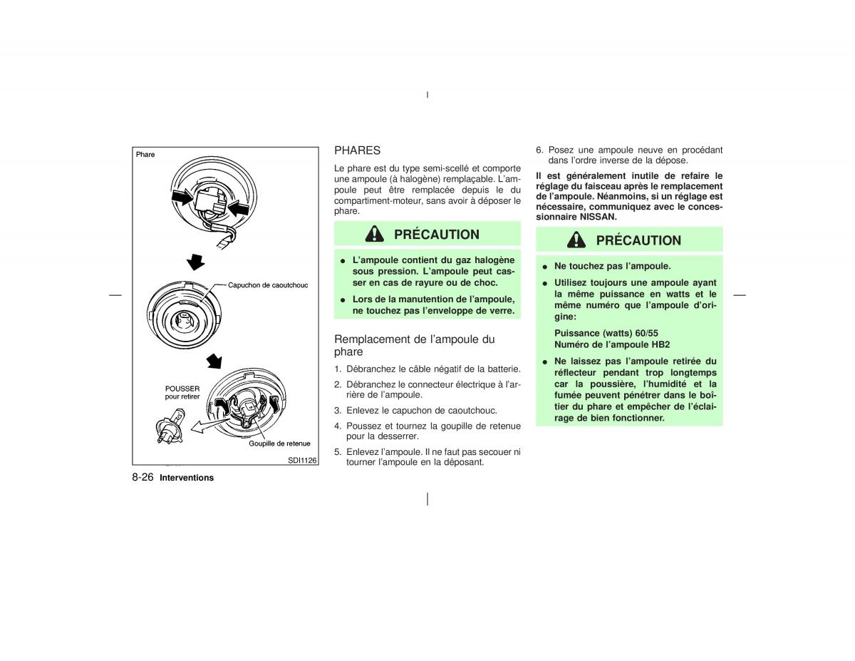 Nissan Pathfinder II 2 R50 manuel du proprietaire / page 251