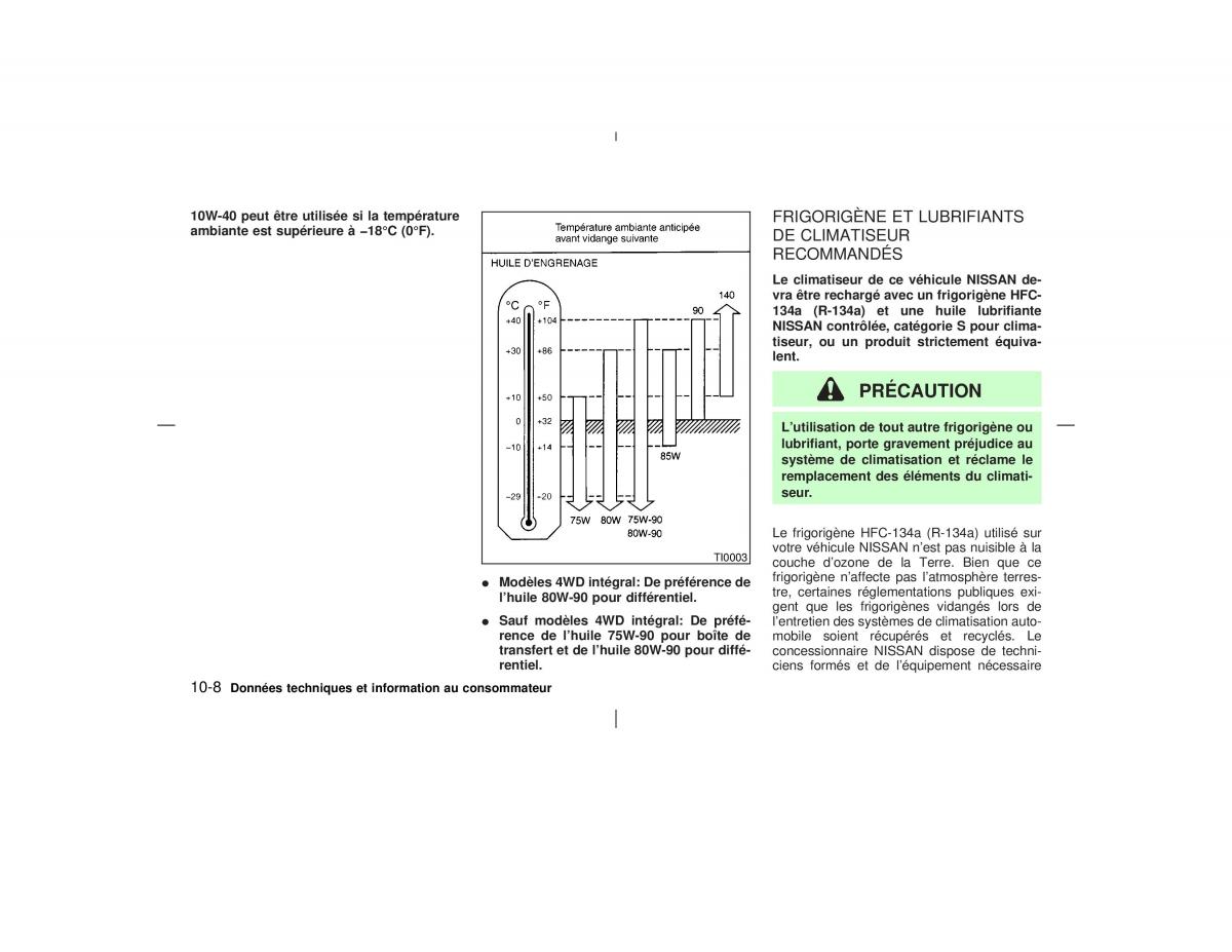 Nissan Pathfinder II 2 R50 manuel du proprietaire / page 281