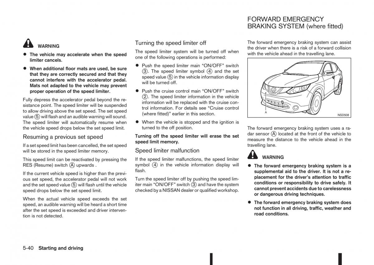 Nissan Qashqai II 2 owners manual / page 216