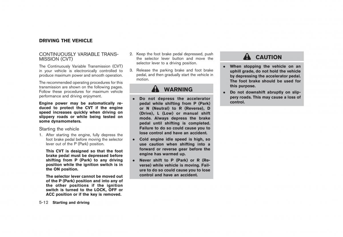 Nissan Rogue I 1 owners manual / page 192