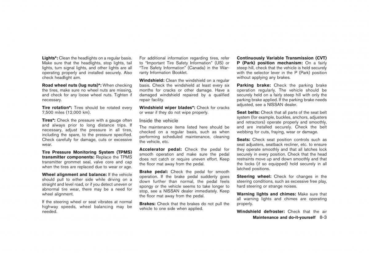 Nissan Rogue I 1 owners manual / page 234