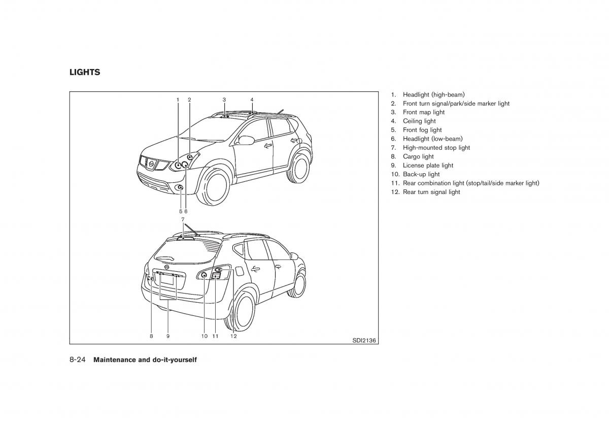 Nissan Rogue I 1 owners manual / page 255