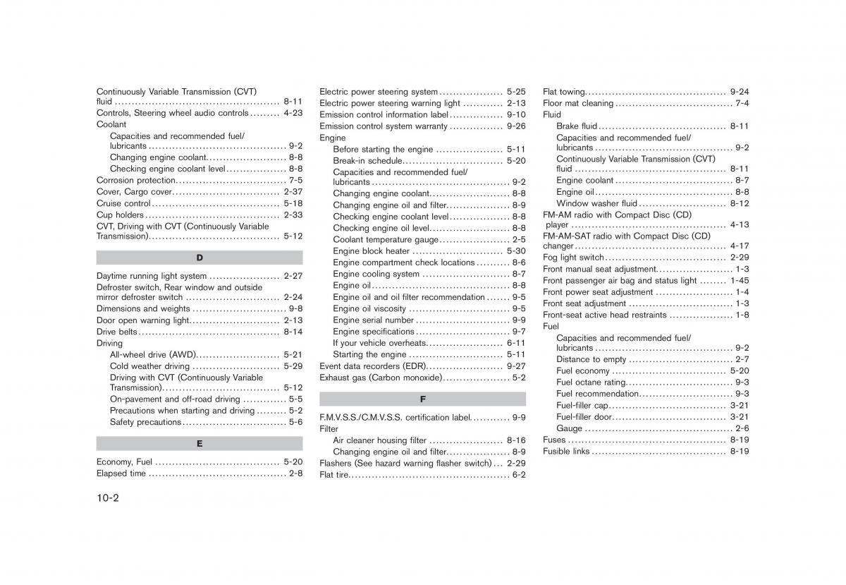 Nissan Rogue I 1 owners manual / page 303