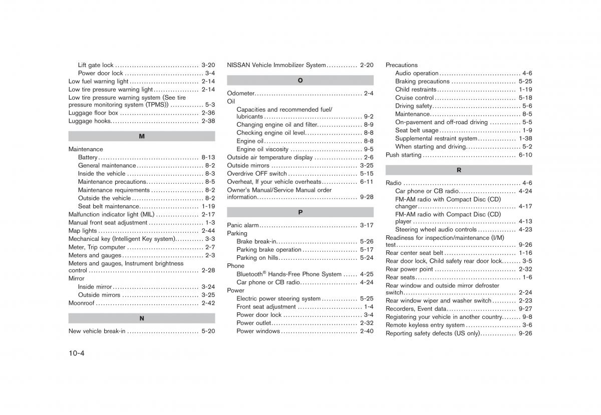 Nissan Rogue I 1 owners manual / page 305