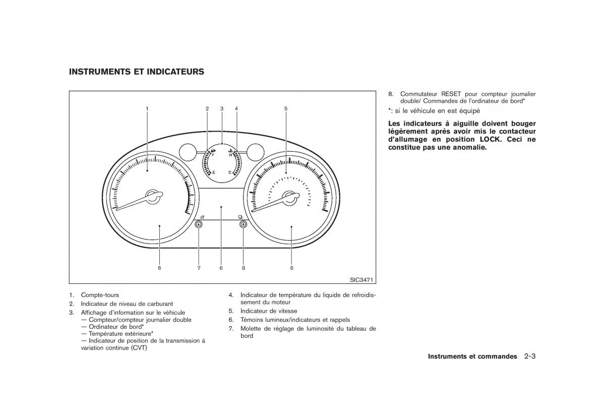 Nissan Rogue I 1 manuel du proprietaire / page 81