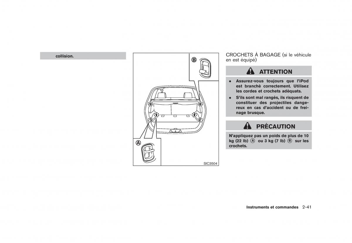 Nissan Rogue I 1 manuel du proprietaire / page 119