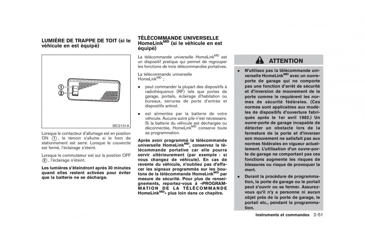 Nissan Rogue I 1 manuel du proprietaire / page 129