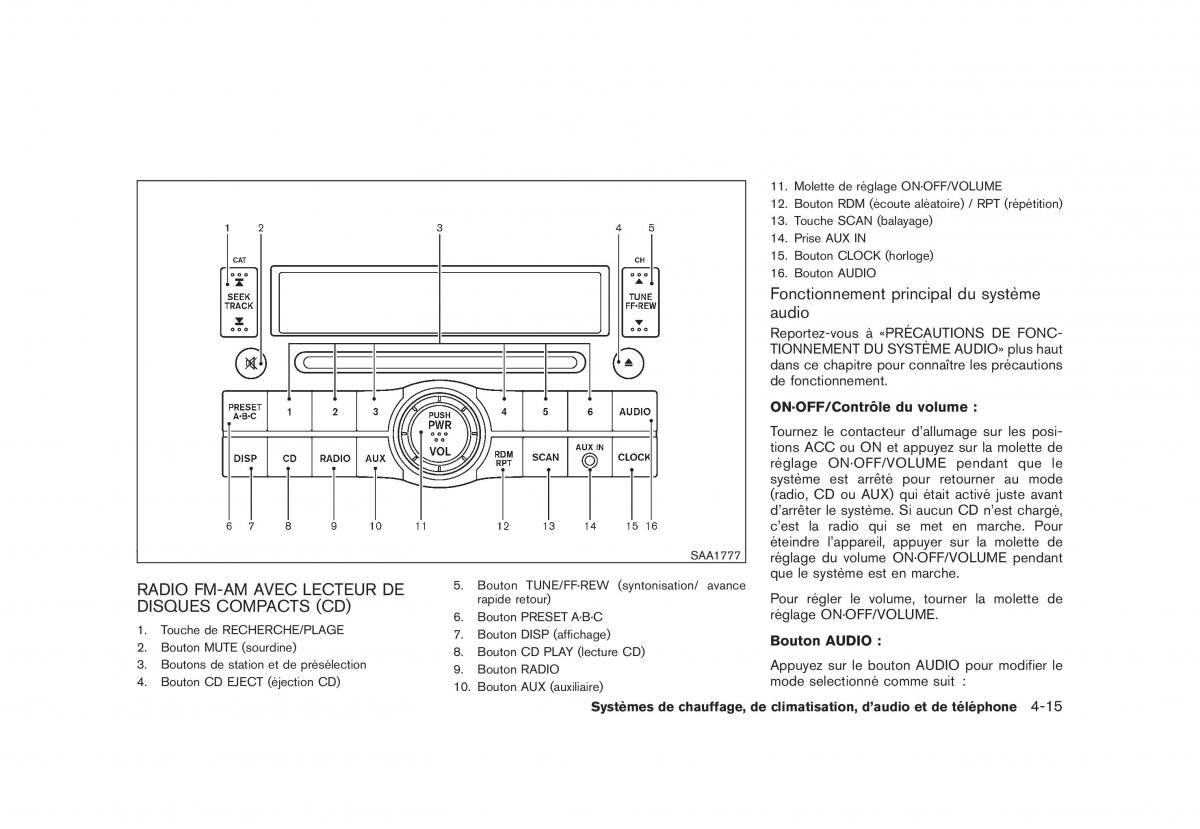 Nissan Rogue I 1 manuel du proprietaire / page 179