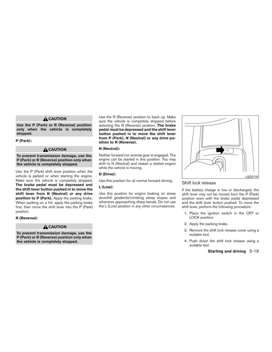 Nissan Rogue II 2 owners manual / page 294