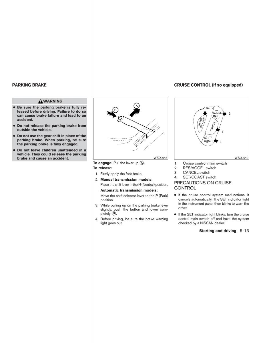 Nissan Sentra V 5 N16 owners manual / page 121