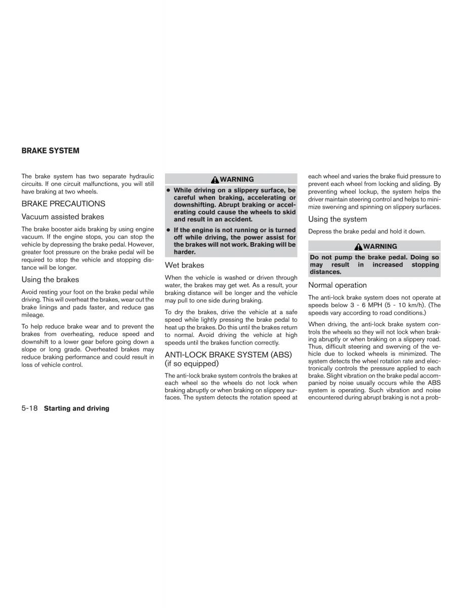 Nissan Sentra V 5 N16 owners manual / page 126