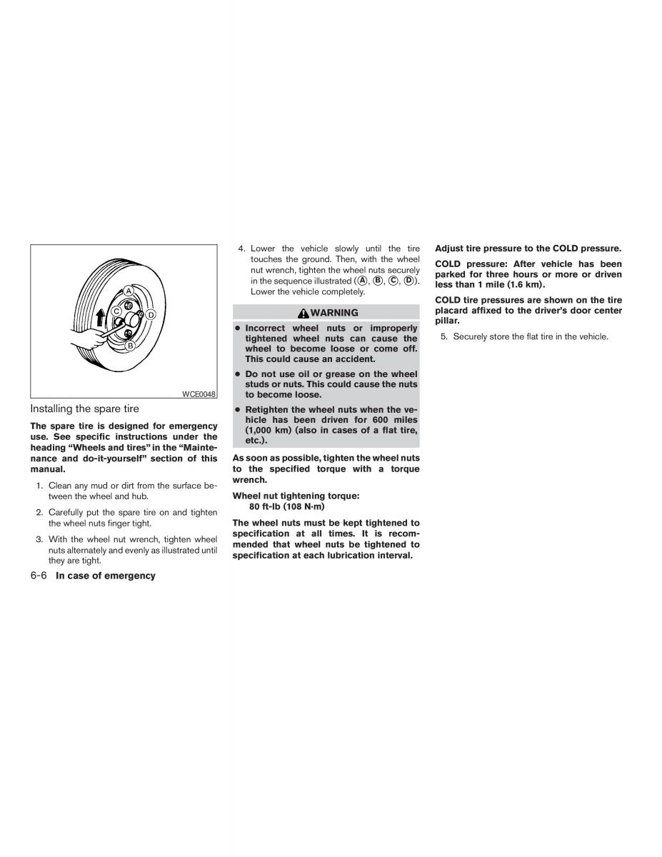 Nissan Sentra V 5 N16 owners manual / page 136