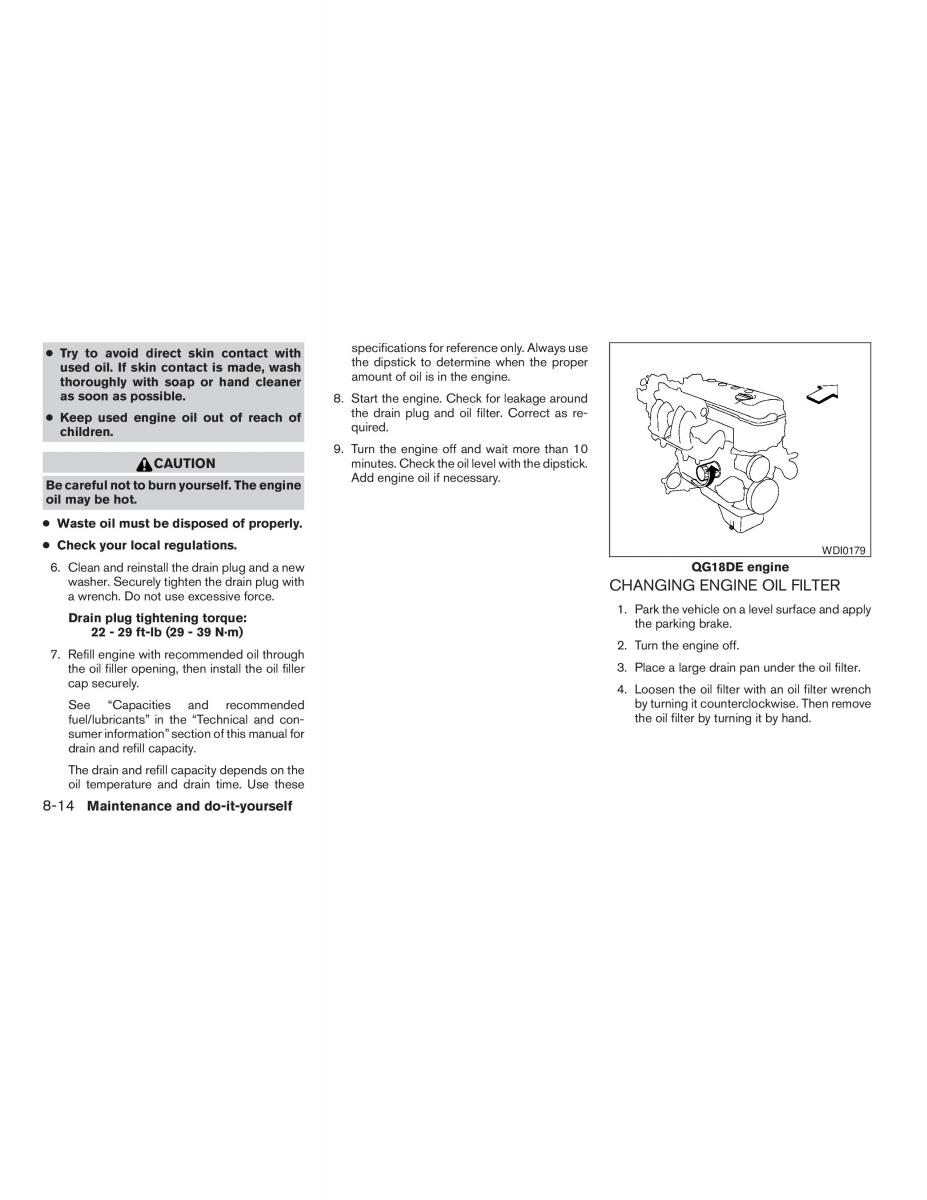 Nissan Sentra V 5 N16 owners manual / page 162