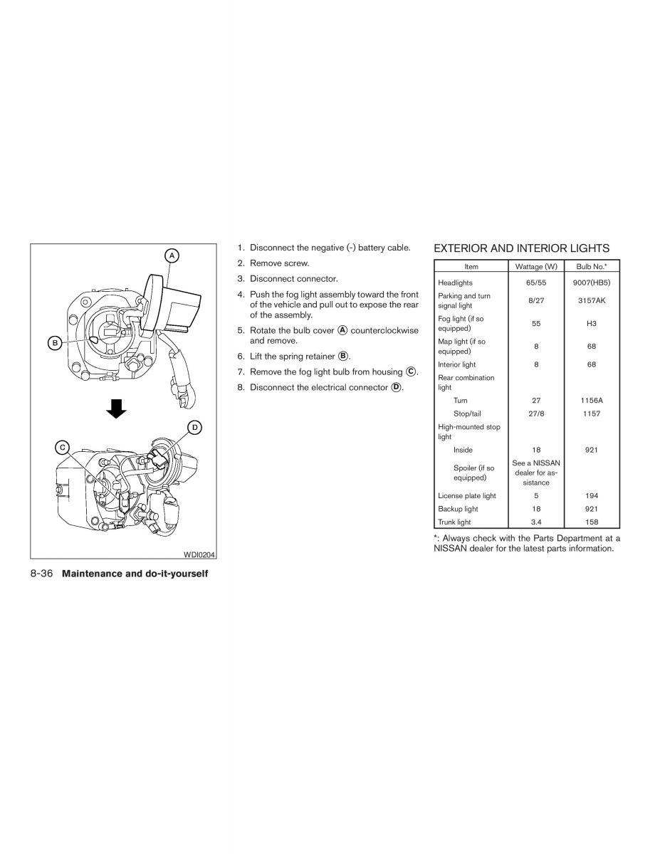 Nissan Sentra V 5 N16 owners manual / page 184