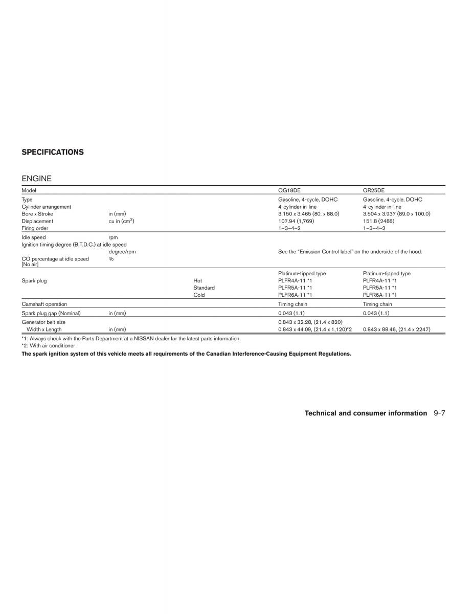 Nissan Sentra V 5 N16 owners manual / page 199