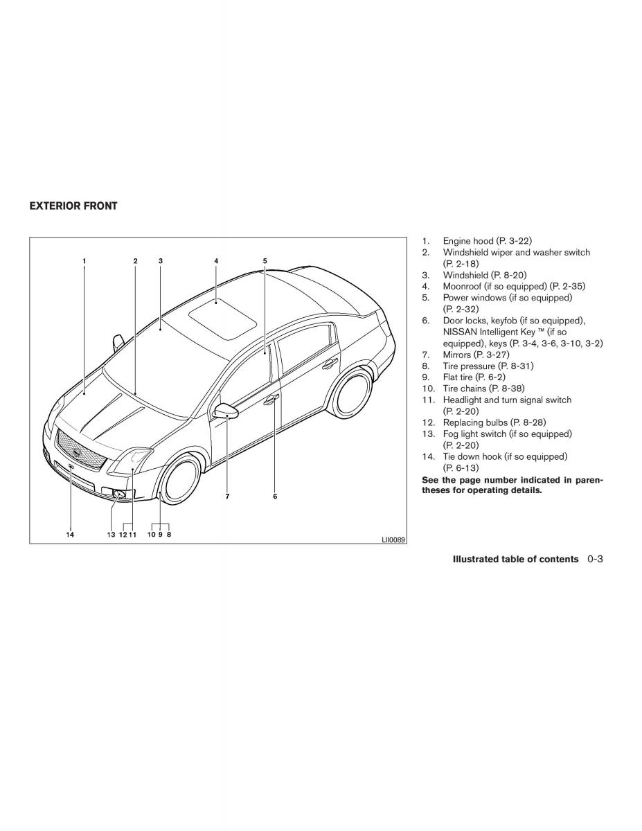 Nissan Sentra VI 6  owners manual / page 9