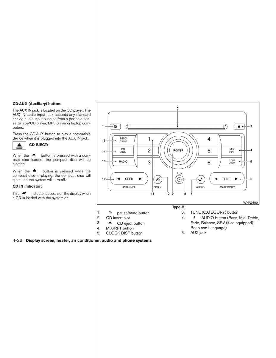 Nissan Sentra VI 6  owners manual / page 168