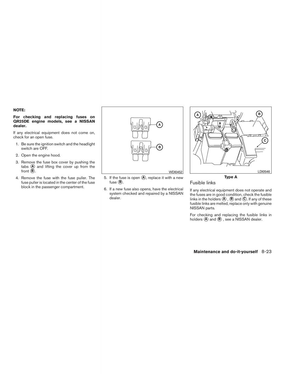 Nissan Sentra VI 6  owners manual / page 269